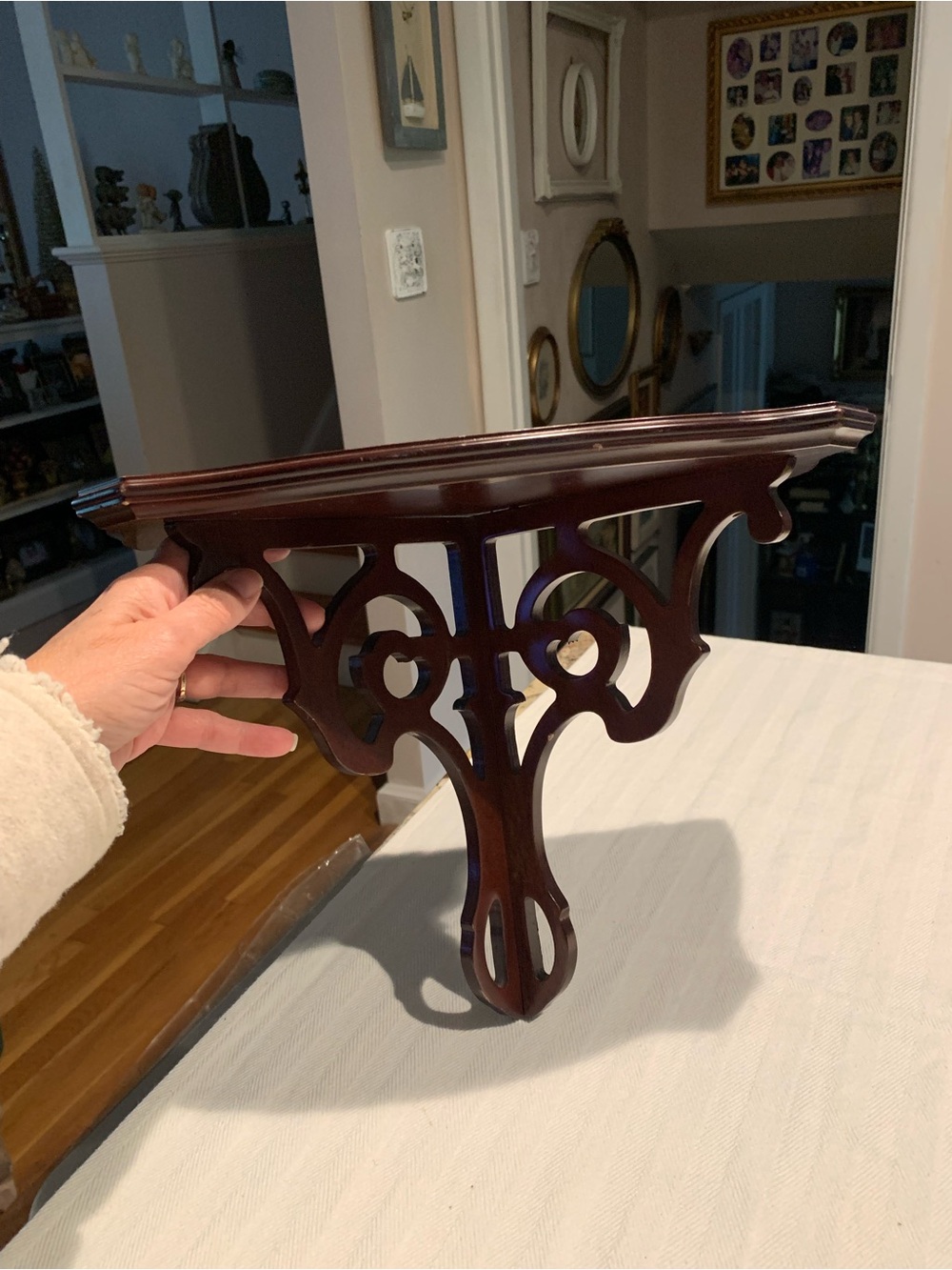 Vintage Bombay Dark Brown Wall Bracket Shelf